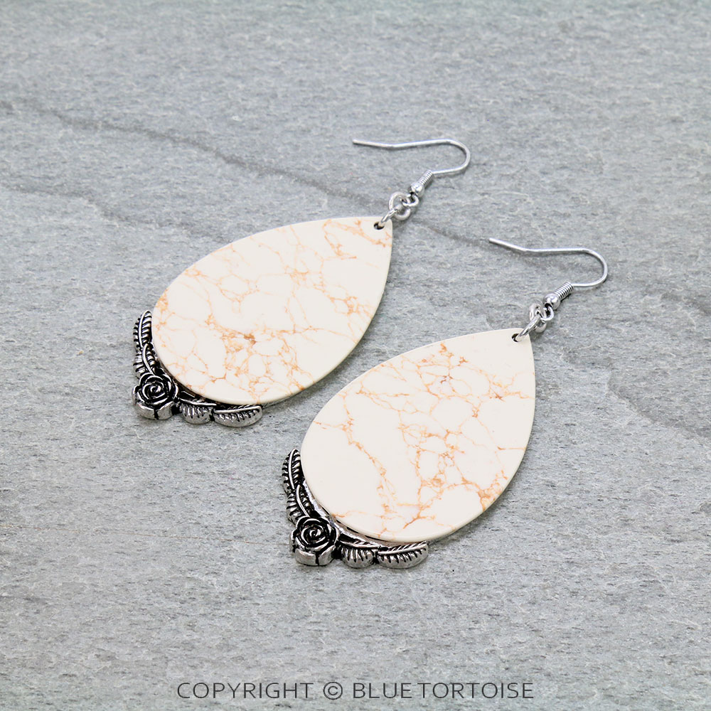 Western Stone Teardrop Dangle Earrings
