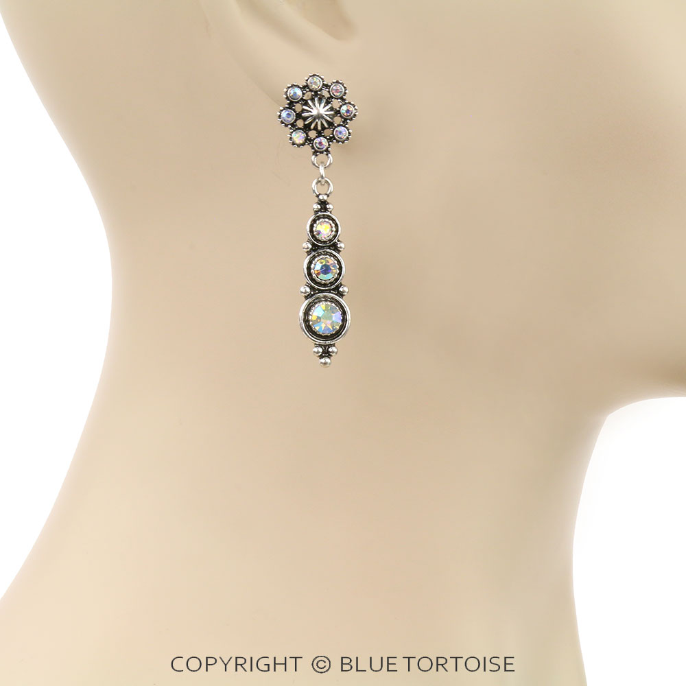 Western Stone with Concho Stud Earrings - Image 2