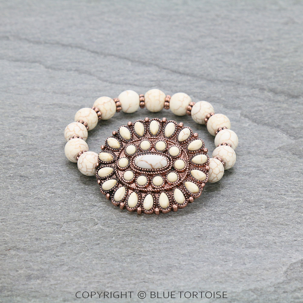 Western Concho Stone Stretch Bracelet