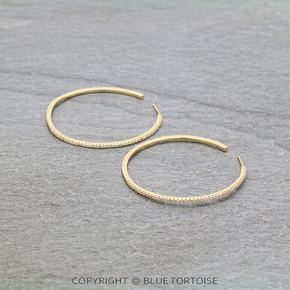 1.8-Inch CZ Hoop Earrings