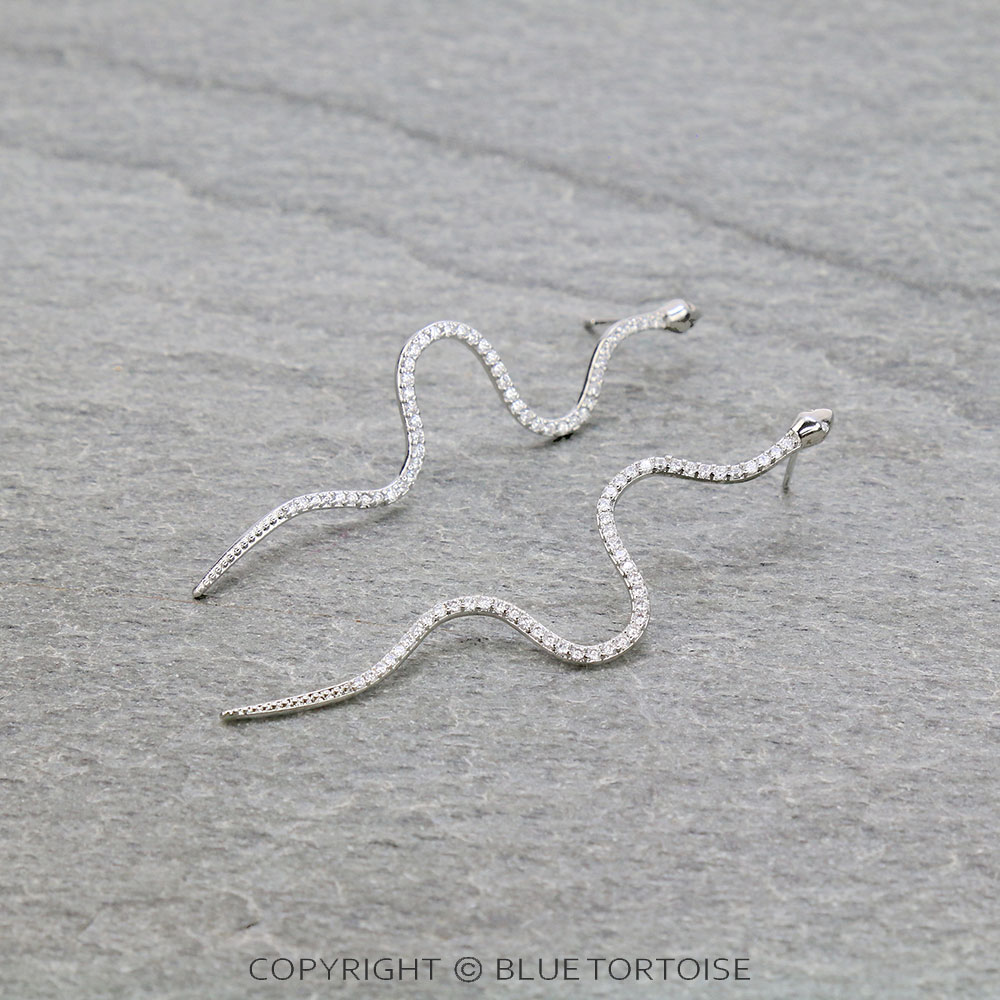CZ Snake Stud Earrings
