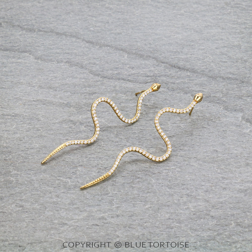 CZ Snake Stud Earrings