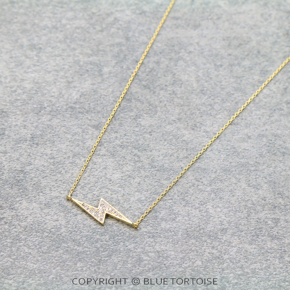 CZ Thunder Pendant Necklace