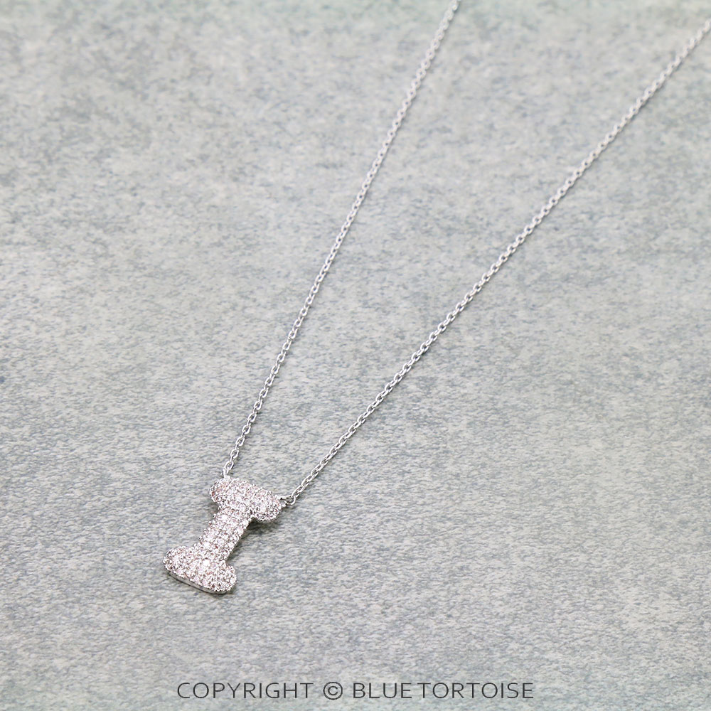 CZ Initial "I" Stone Necklace