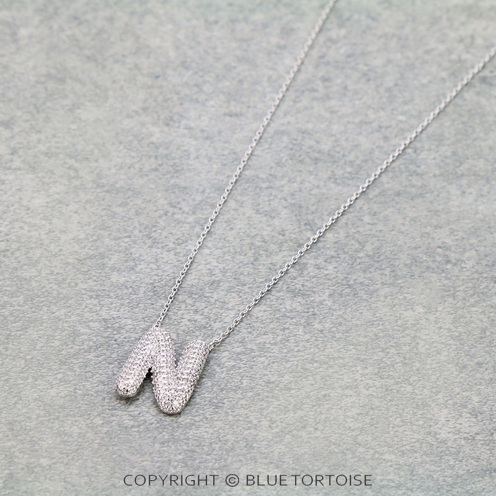 CZ Initial "N" Stone Necklace