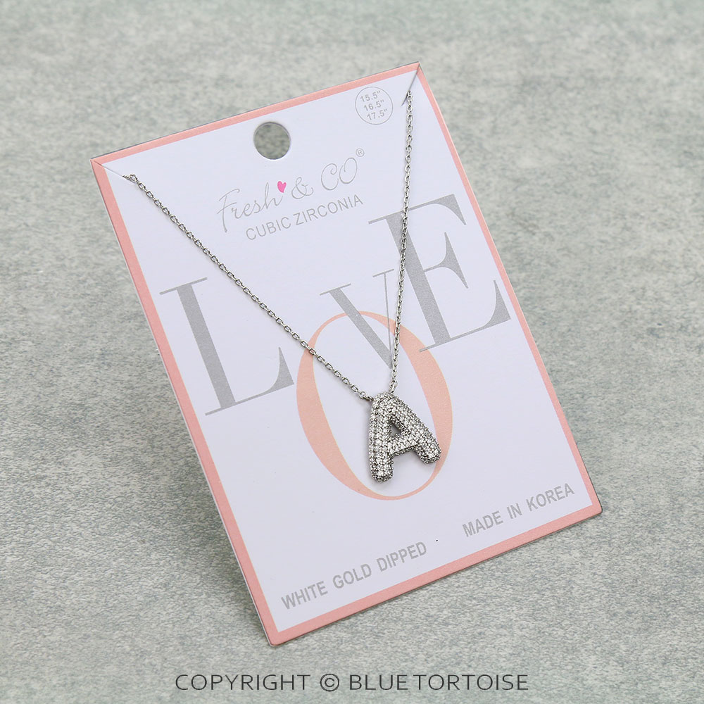 CZ Initial "S" Stone Necklace - Image 4