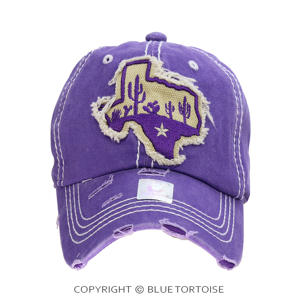 "Texas Map Cactus" Washed Vintage Ballcap