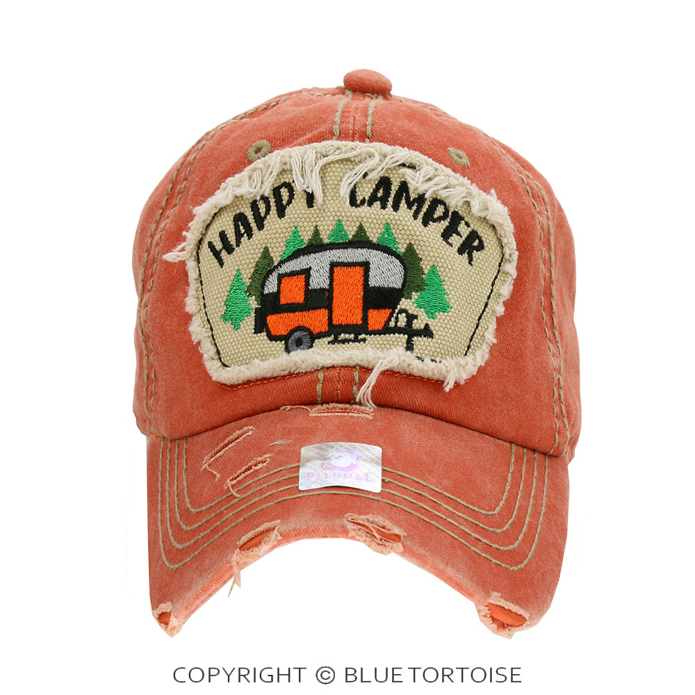 "Happy Camper" Washed Vintage Ballcap