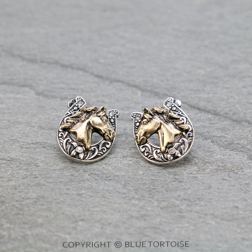 Western Horseshoe Stud Earrings