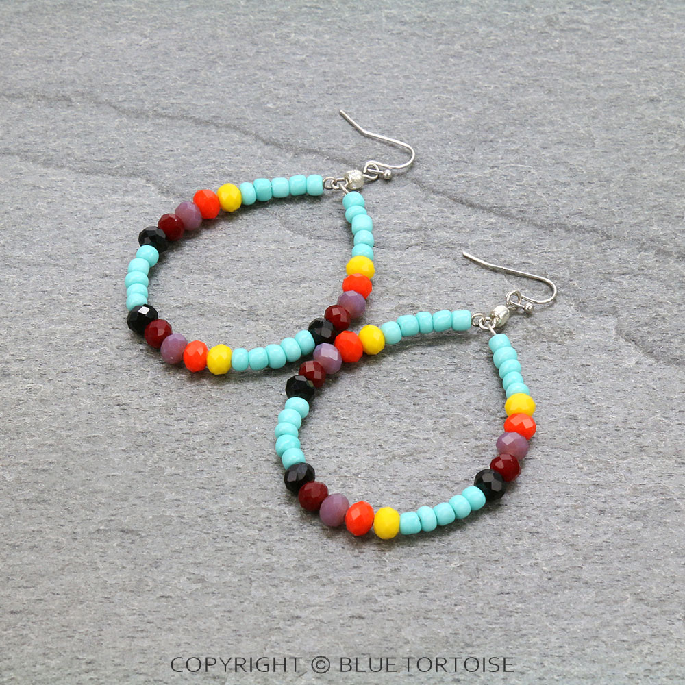 Bead Teardrop Dangle Earrings