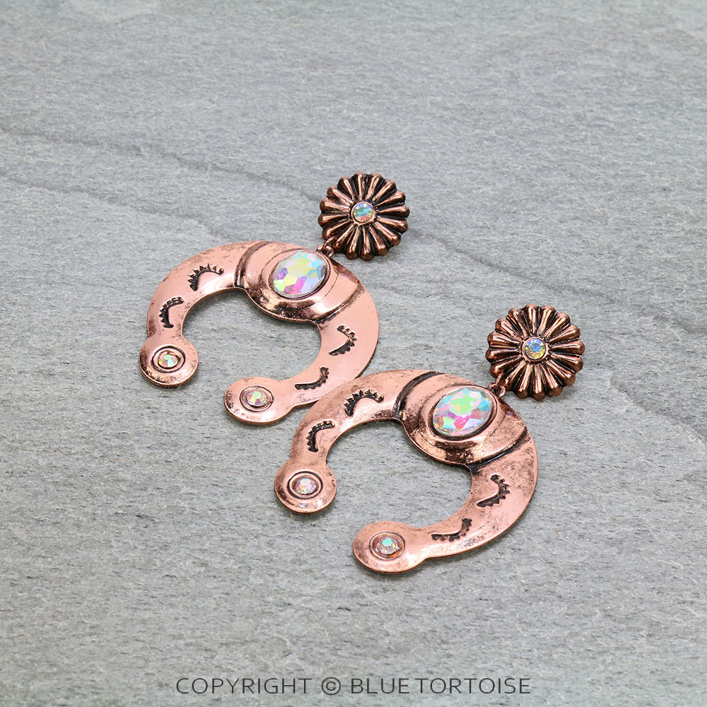 3" Western Squash Blossom Stud Earrings