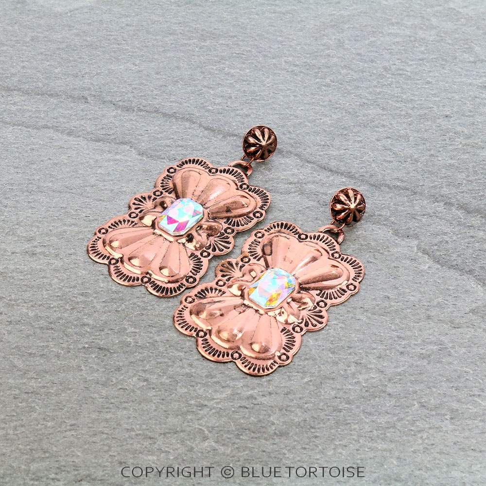 3" Western Concho Stud Earrings