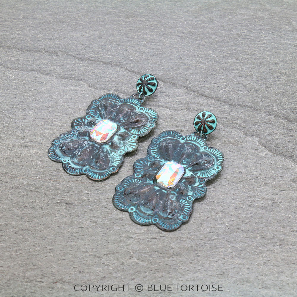 3" Western Concho Stud Earrings