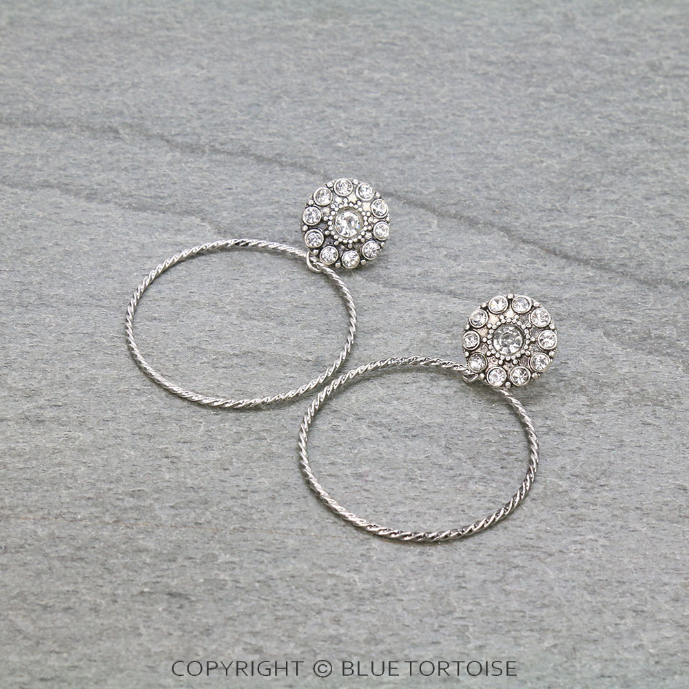 2.25" Western Round Stone Stud Earrings