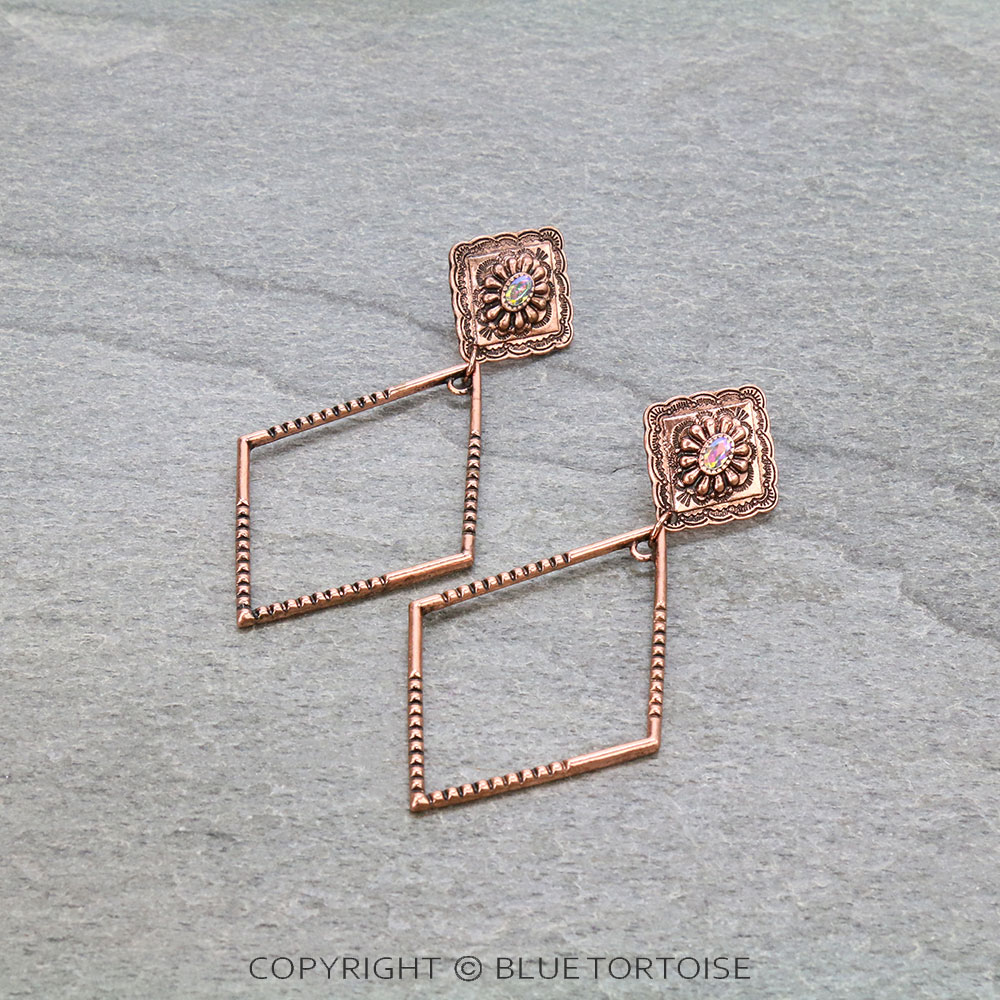3.25" Western Concho Stud Earrings