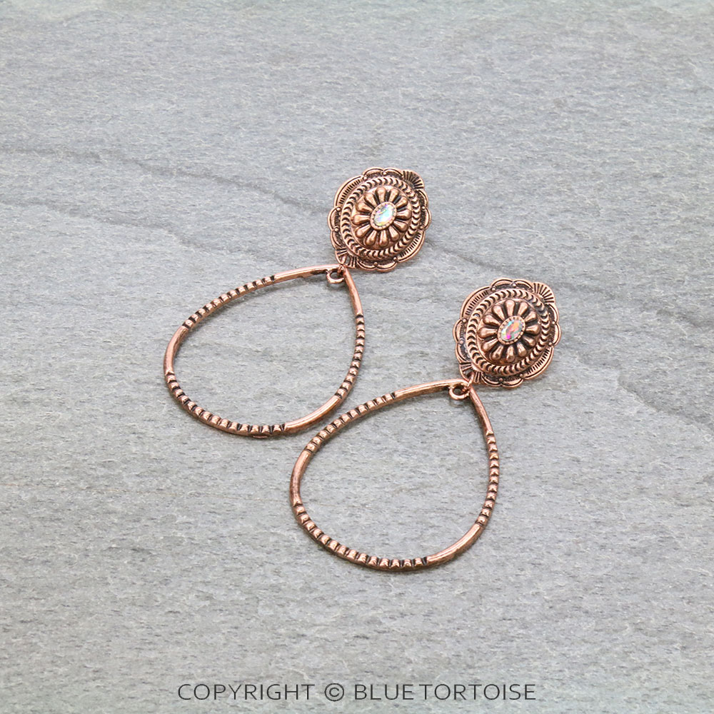3" Western Concho Stud Earrings