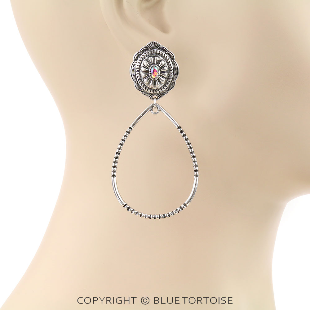 3" Western Concho Stud Earrings - Image 2