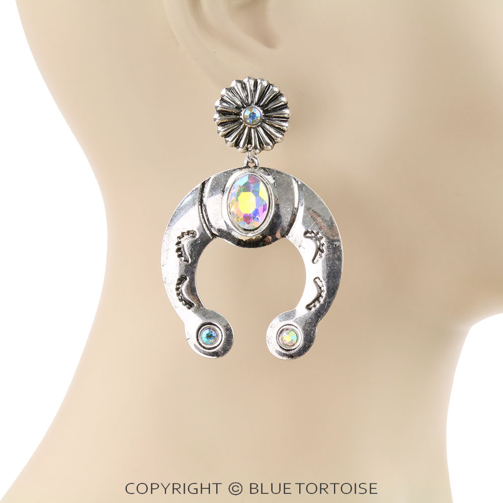3" Western Squash Blossom Stud Earrings - Image 2
