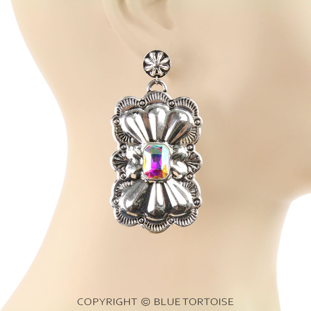 3" Western Concho Stud Earrings - Image 2