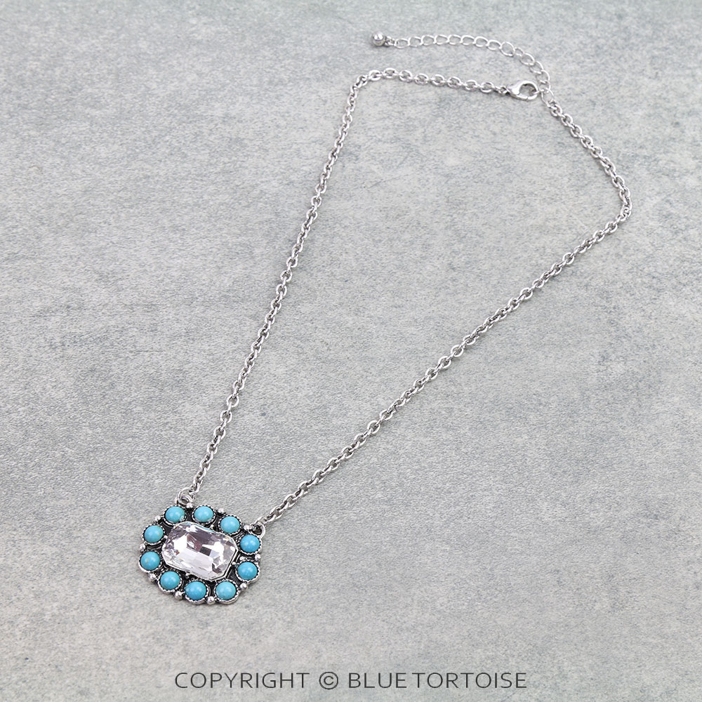 Western Concho Stone Necklace