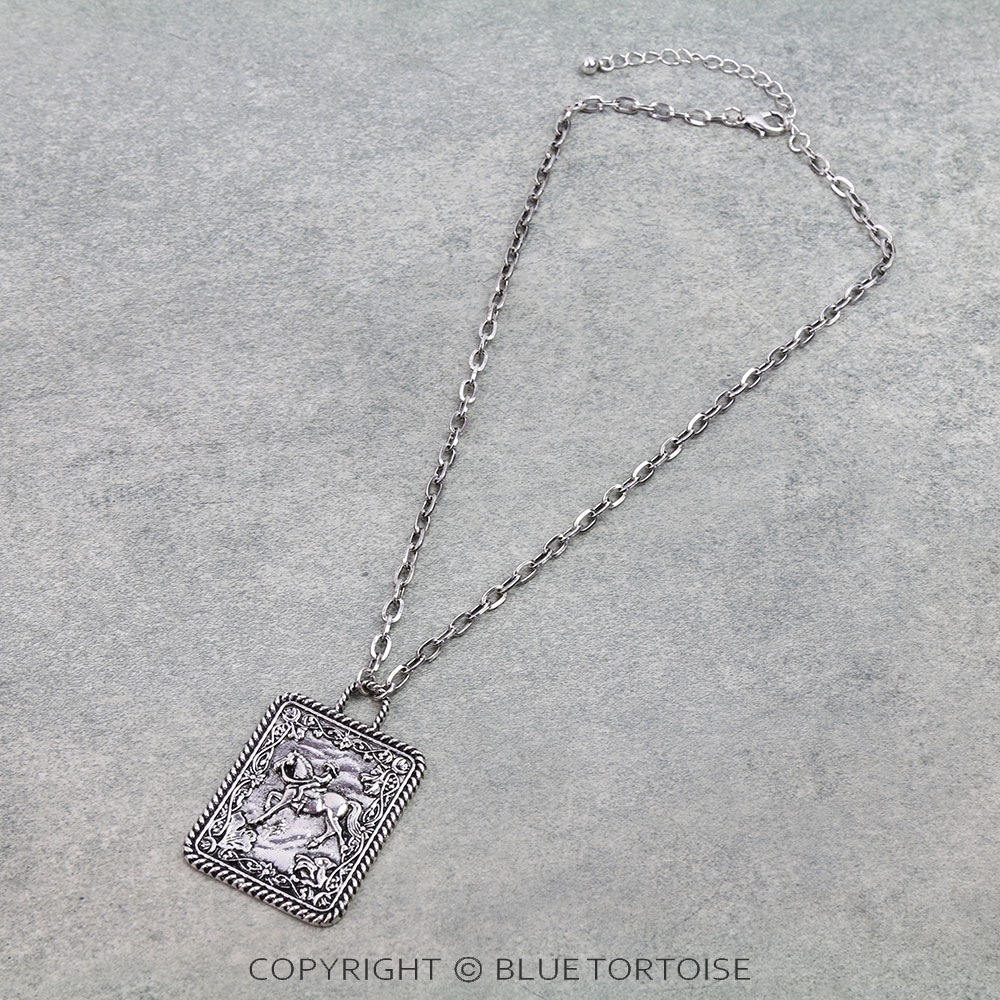 Western Cowboy Scenery Necklace