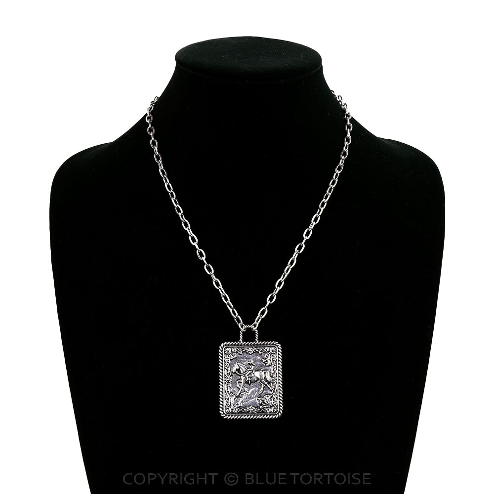 Western Cowboy Scenery Necklace - Image 2