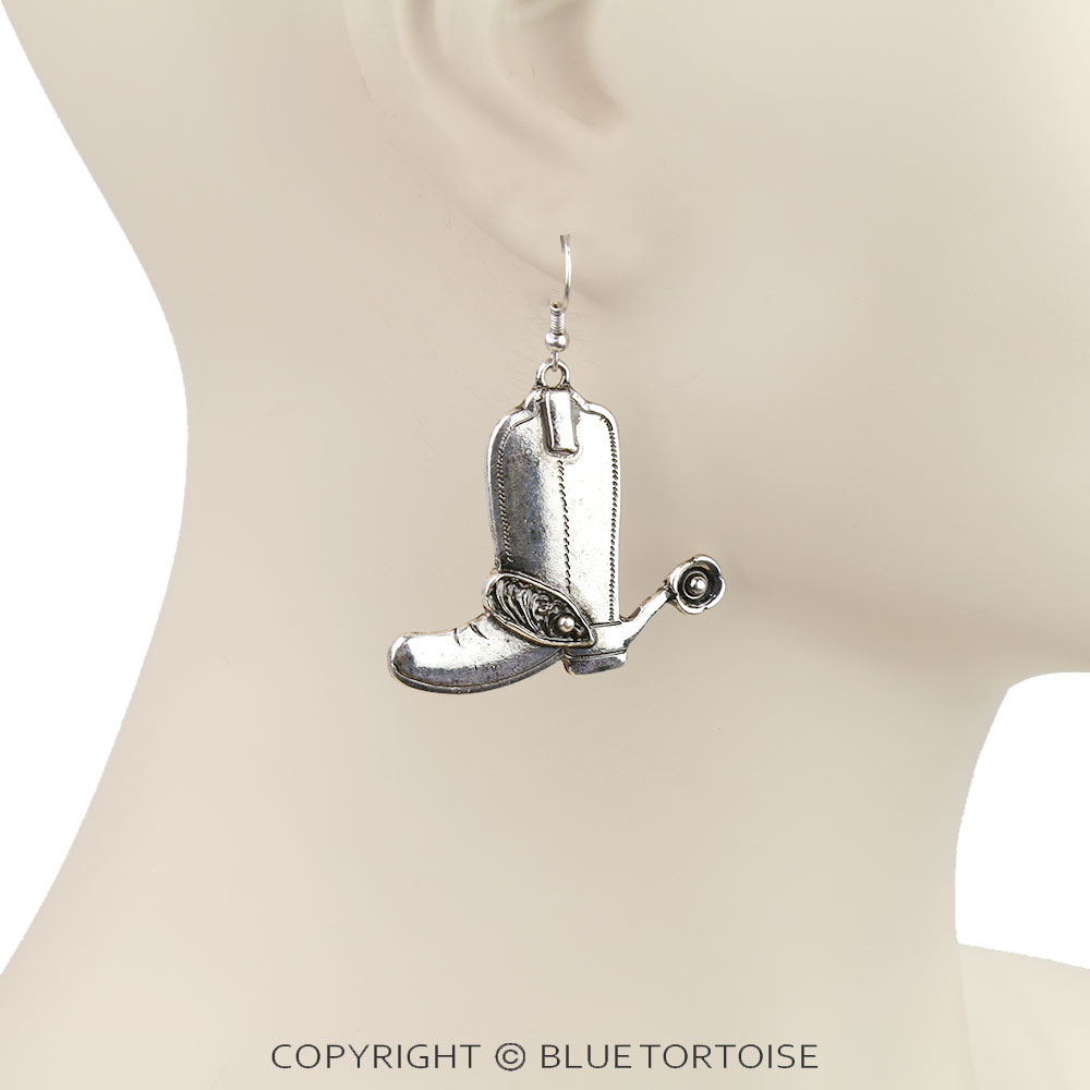 Western Cowboy Boot Dangle Earrings - Image 2