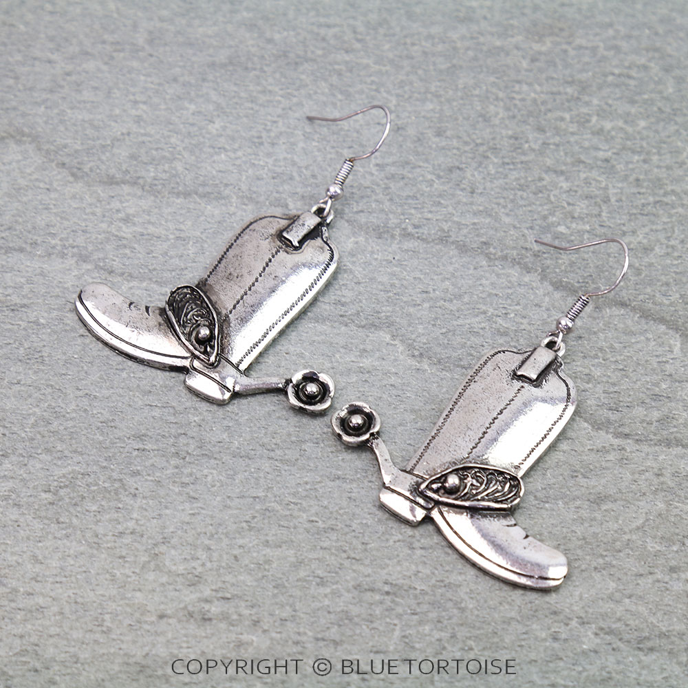 Western Cowboy Boot Dangle Earrings