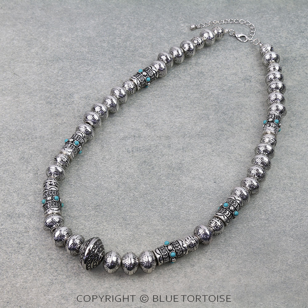 Western Bold Metal Bead Necklace
