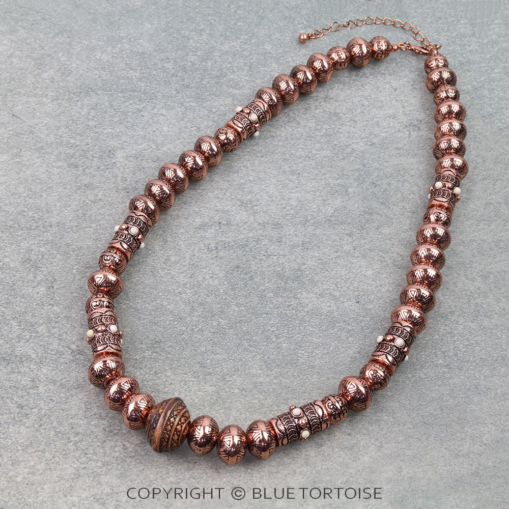 Western Bold Metal Bead Necklace