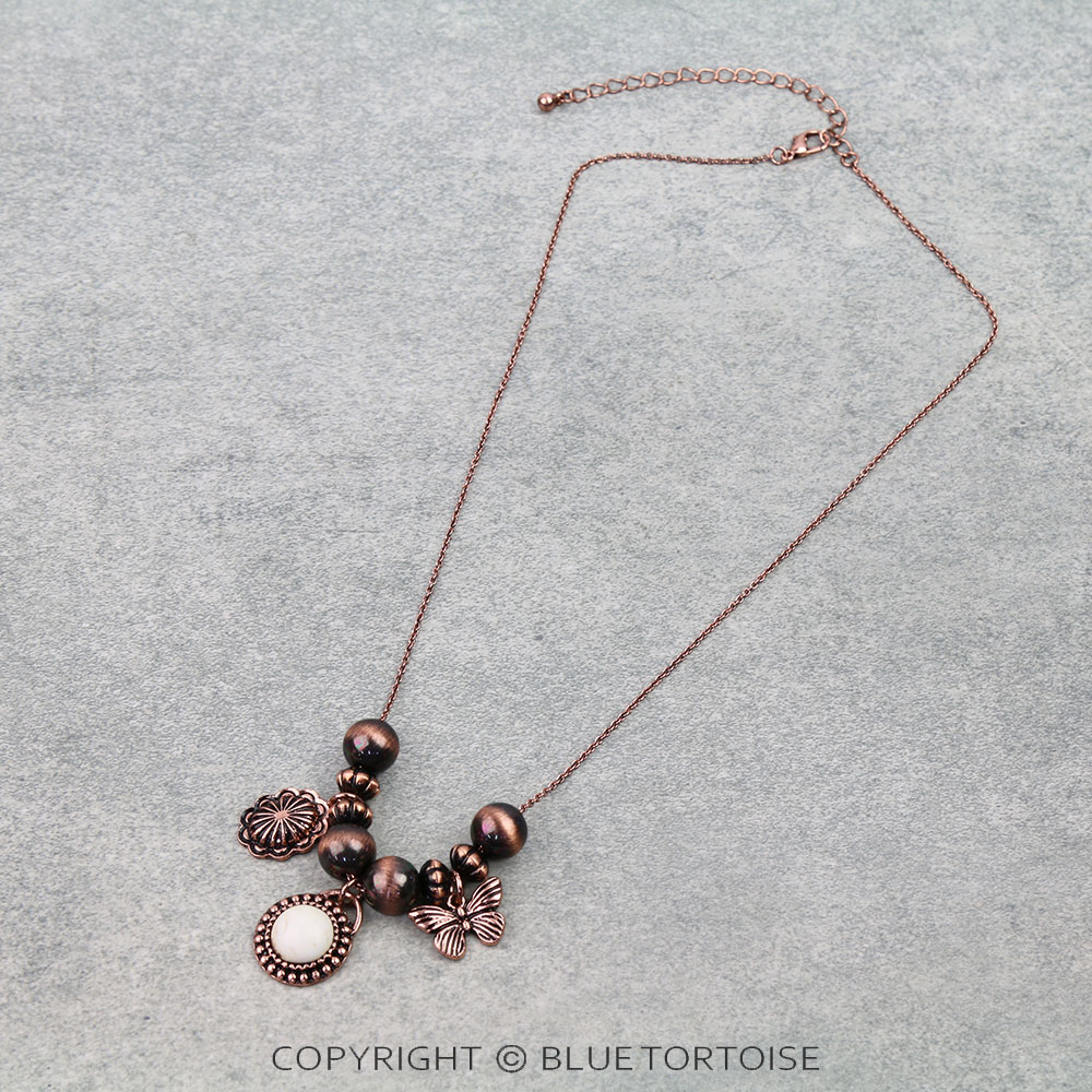 Western Multi Charm Pearl Necklace