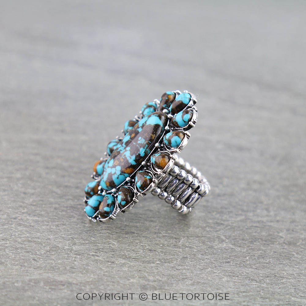 Western Concho Stone Stretch Ring - Image 2