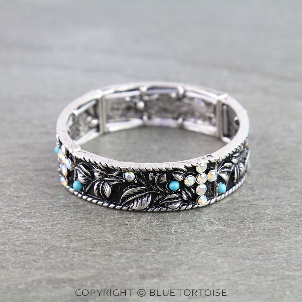 Western Flower TXR Cross Stretch Bracelet