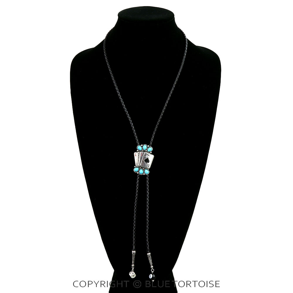 Western Playing Poker Bolo Necklace - Image 2