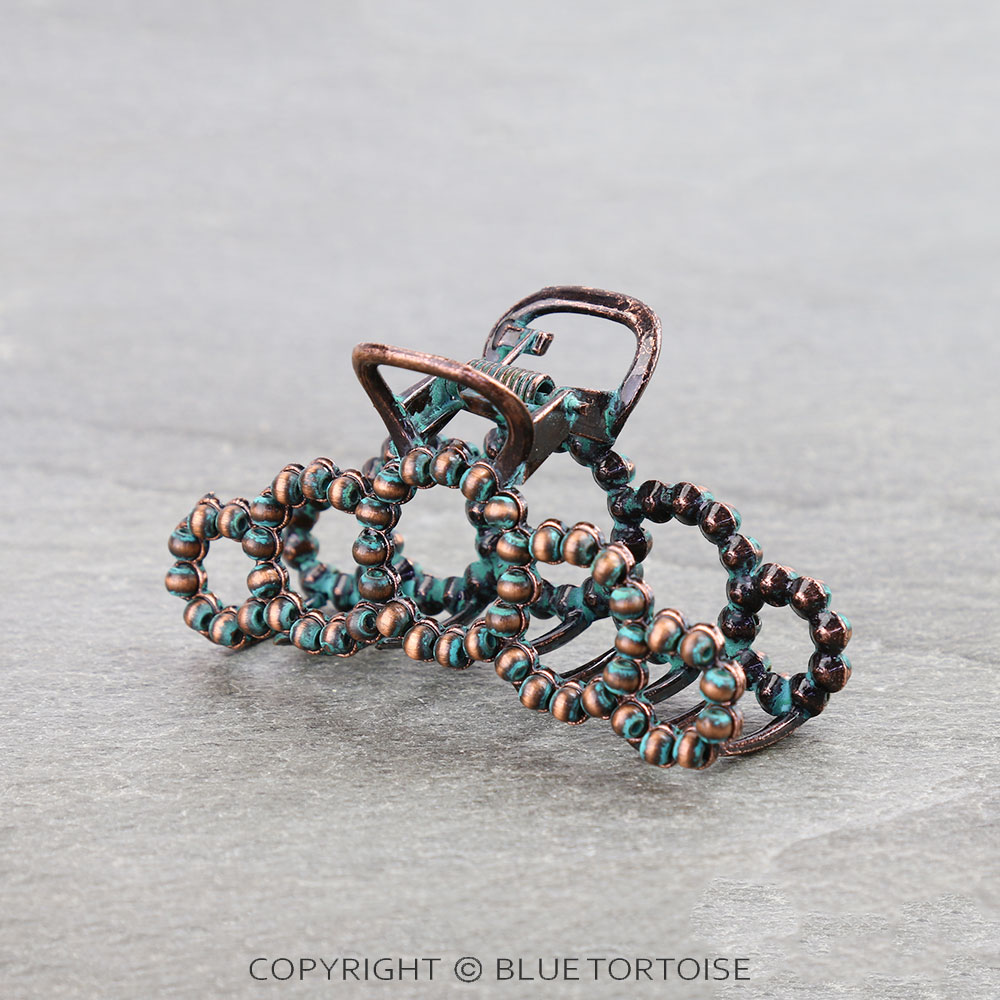 3" Navajo Style Pearl Hair Claw Clip