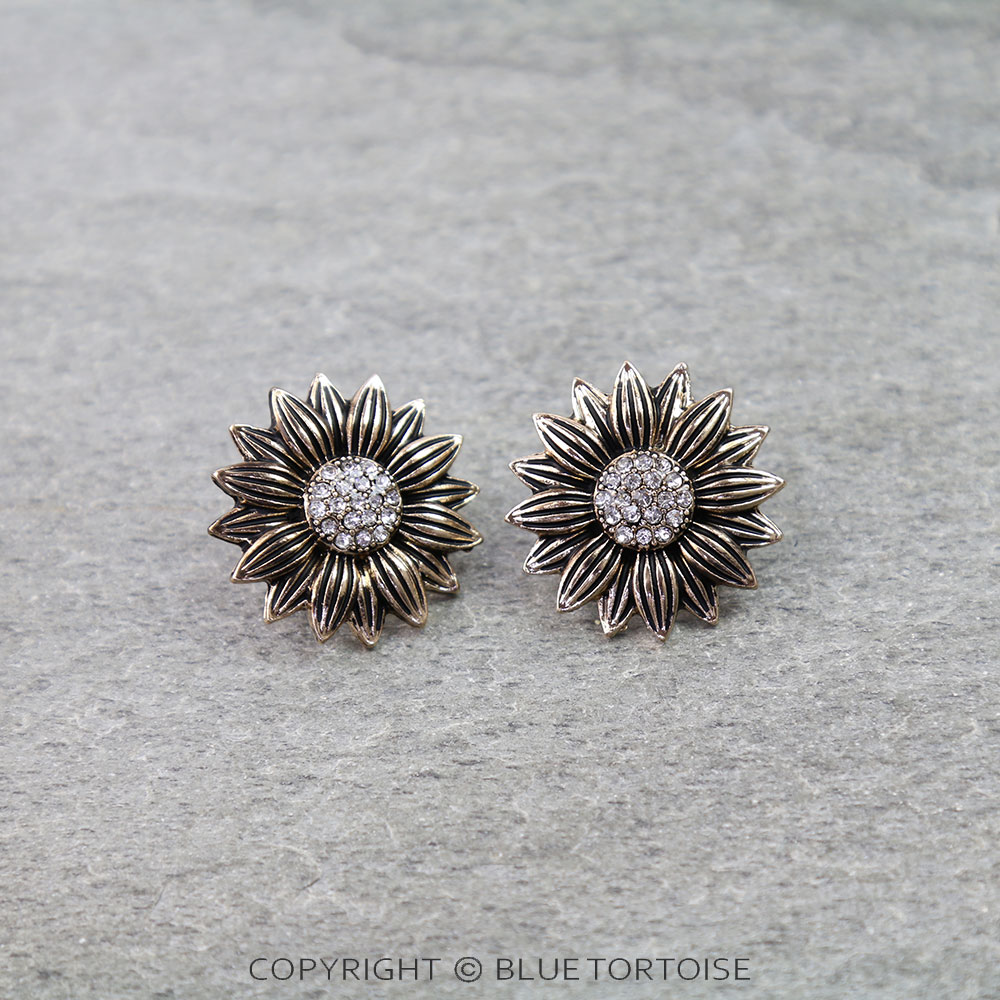 Western Sunflower Stud Earrings