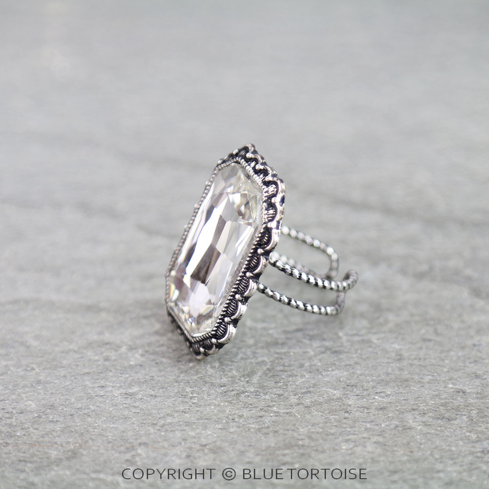 Western Rectangle Stone Cuff Ring - Image 2