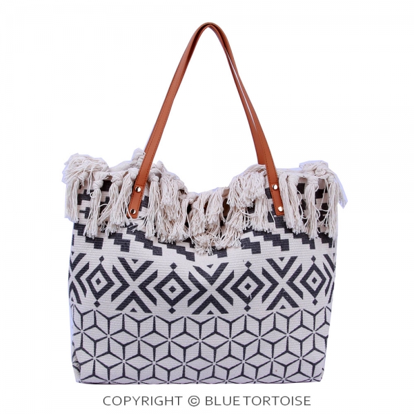 Aztec Pattern Fabric Tote Bag