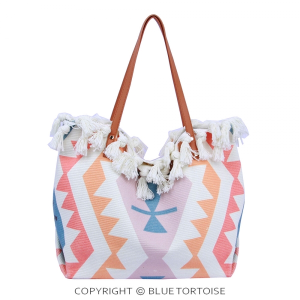 Aztec Pattern Fabric Tote Bag