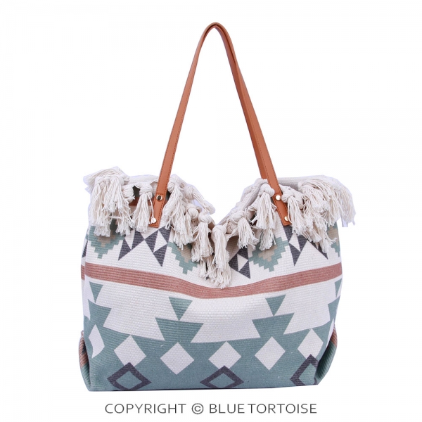 Aztec Pattern Fabric Tote Bag