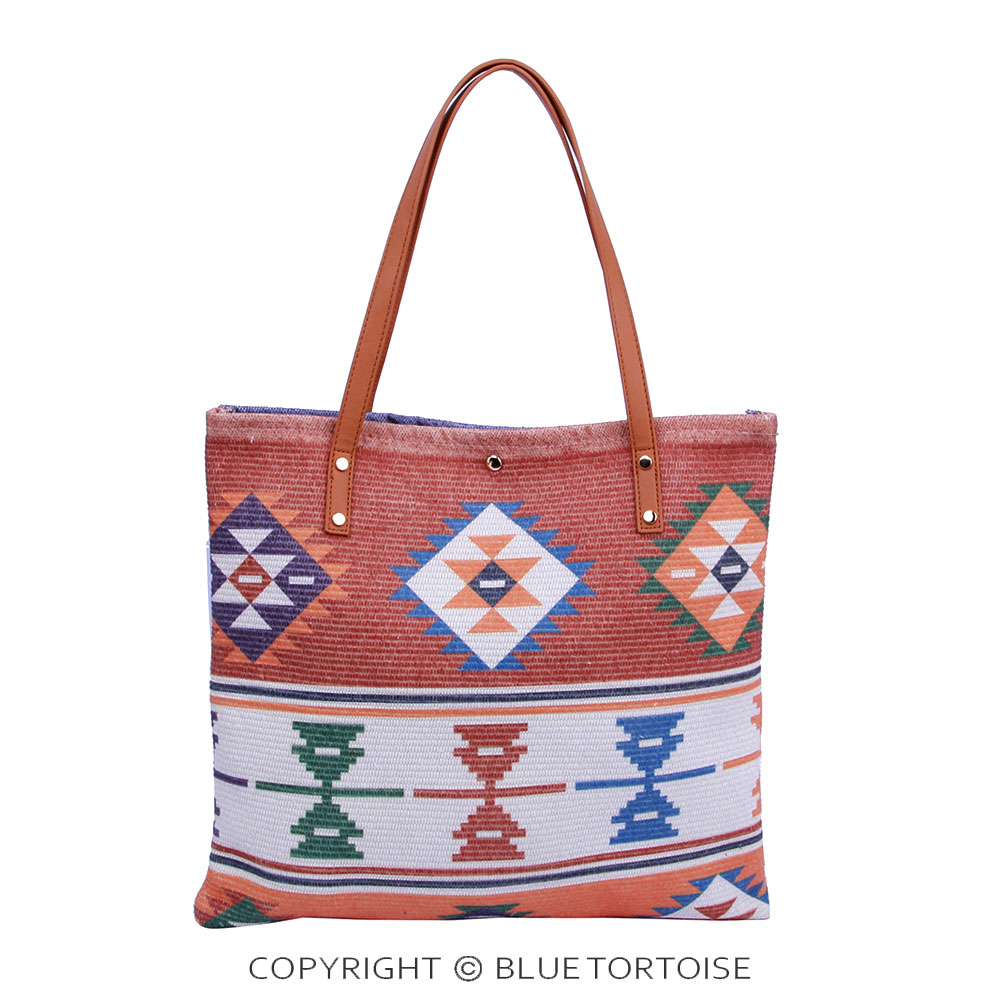 Aztec Pattern Fabric Tote Bag