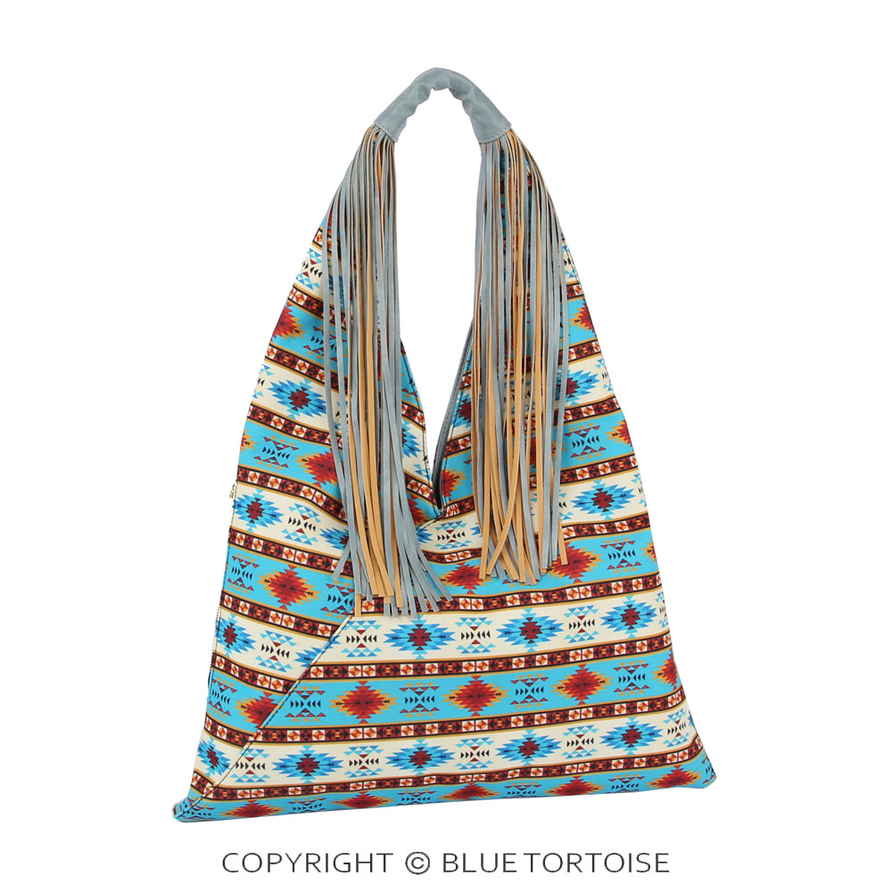 Aztec Pattern Printed Hobo Bag