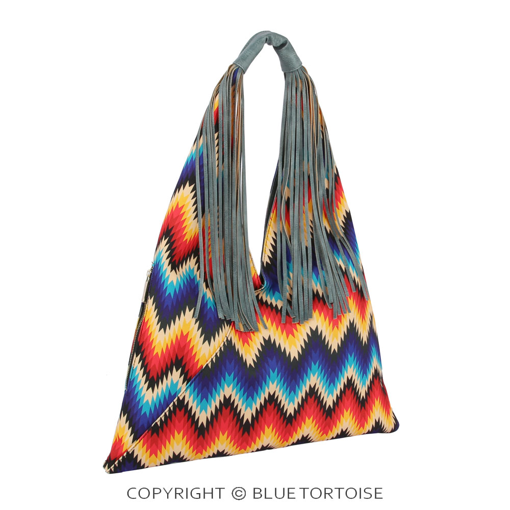 Aztec Pattern Printed Hobo Bag