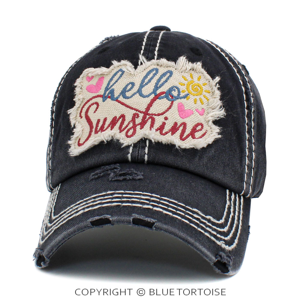 "Hello Sunshine" Washed Vintage Ballcap - Image 2