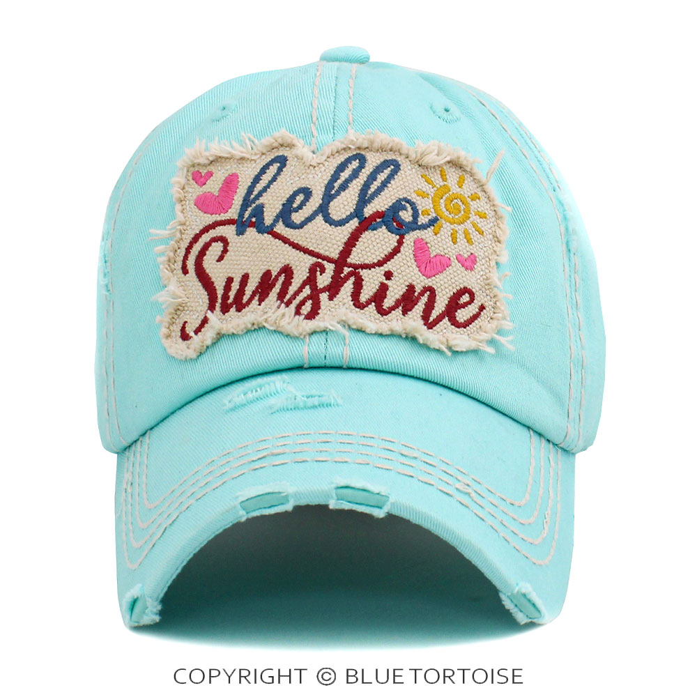 "Hello Sunshine" Washed Vintage Ballcap