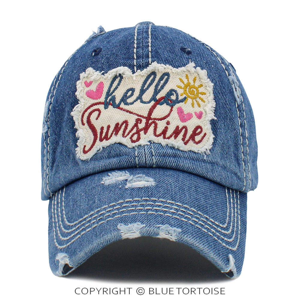 "Hello Sunshine" Washed Vintage Ballcap