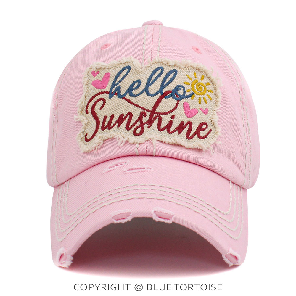 "Hello Sunshine" Washed Vintage Ballcap