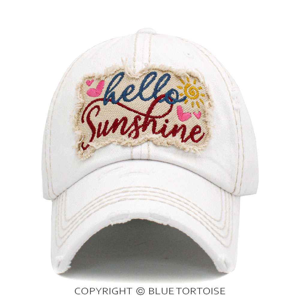 "Hello Sunshine" Washed Vintage Ballcap