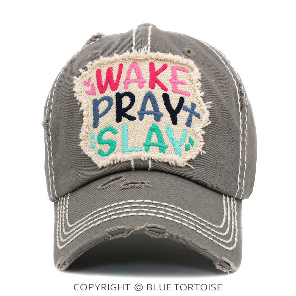 "Wake Pray Slay" Washed Vintage Ballcap