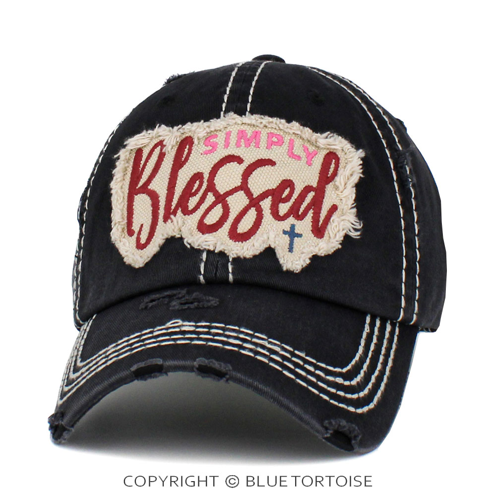 "Simply Blessed" Washed Vintage Ballcap - Image 2
